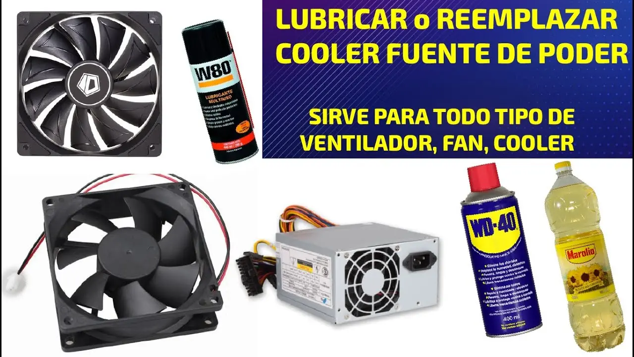 ¿Cómo lubricar los ventiladores de PC para un rendimiento óptimo? - Puedo usar WD-40 en un ventilador de CPU lubricar ventiladores pc - Puedo usar WD-40 en un ventilador de CPU