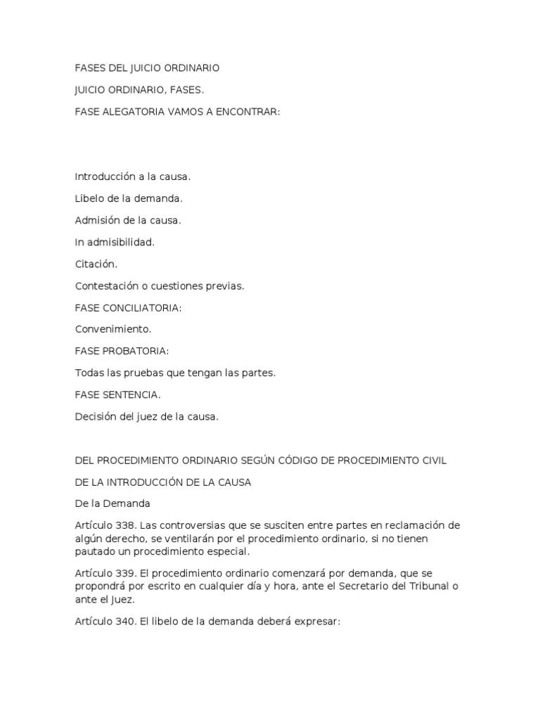 no se ventilan en el juicio ordinario civil - Qué significa el art 259 del Cpccn