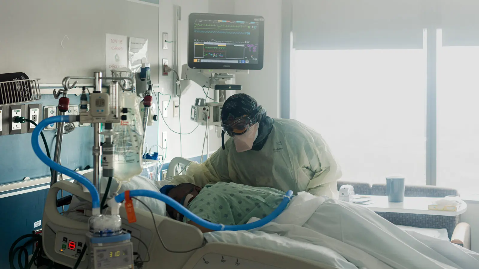 adult with ventilator breathing turn purple - What is end inspiration in a ventilator
