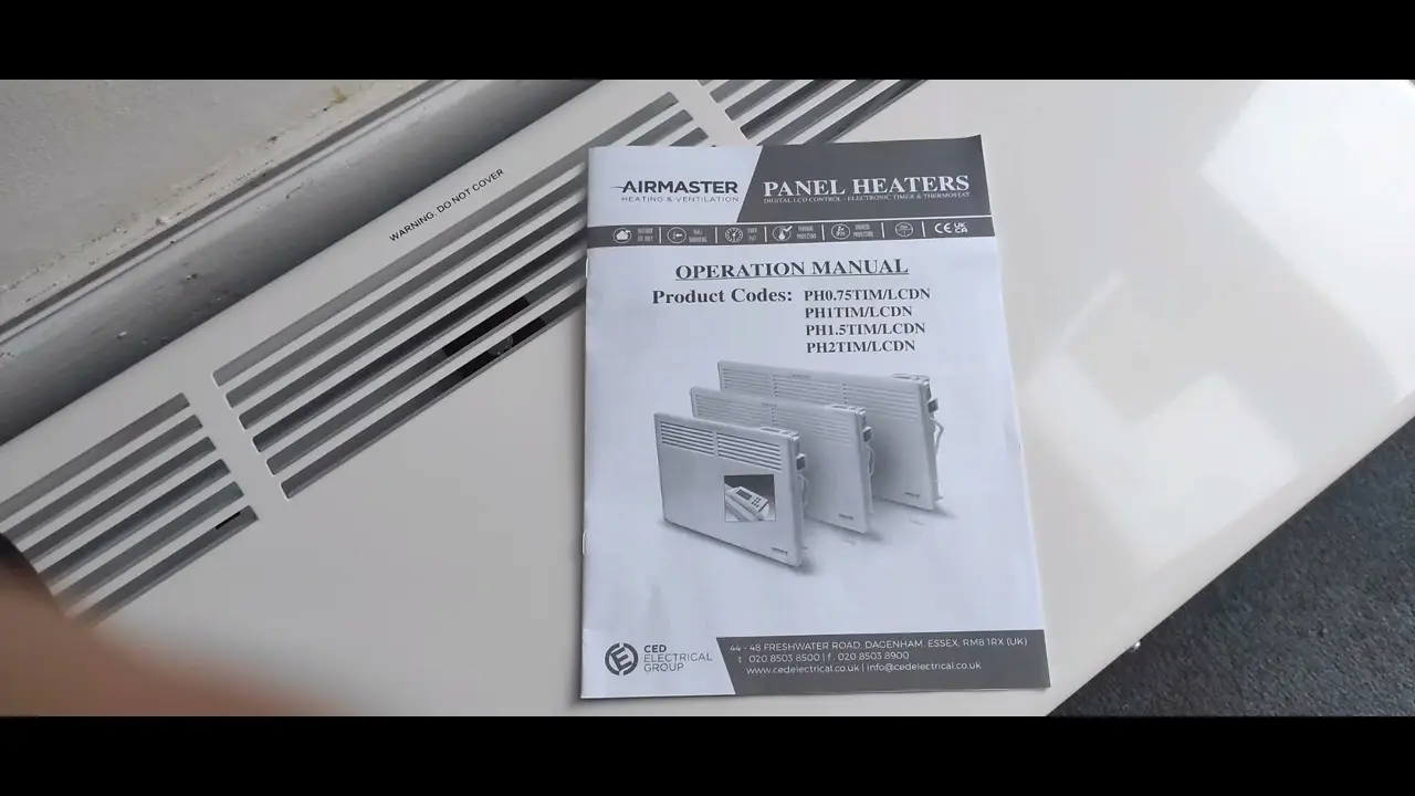 airmaster heating and ventilation manual - What is the reset code for the airmaster panel heater